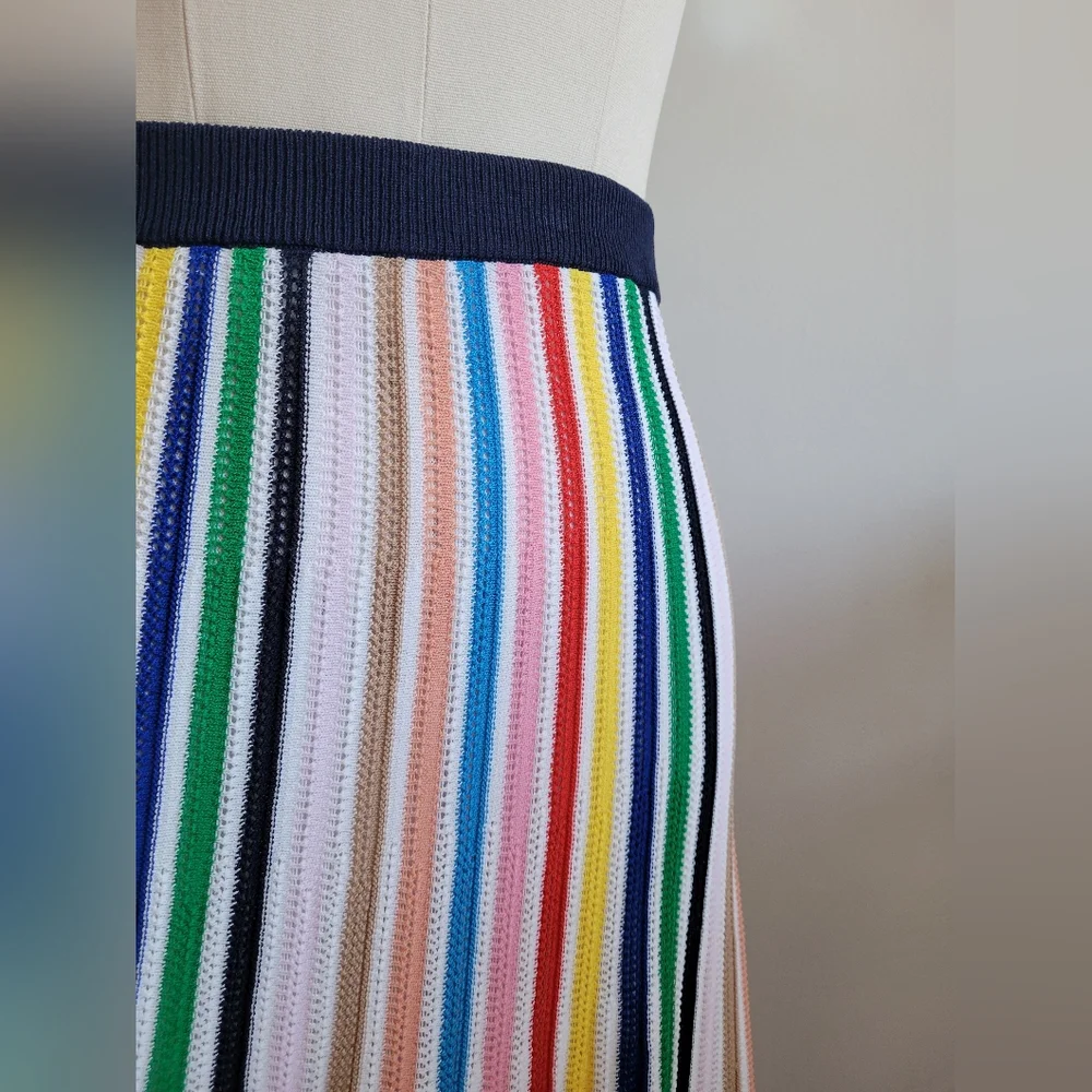 J. CREW multicolour rainbow stripe knit midi skirt - Picture 11 of 12